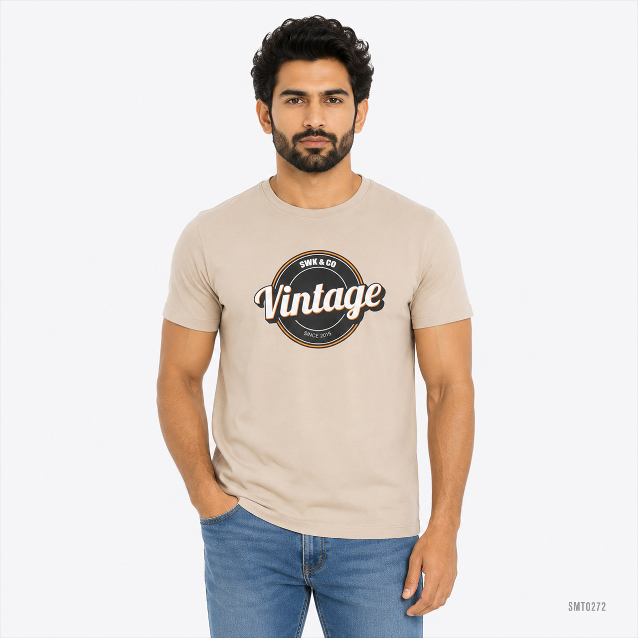 SMT0272-3 Mercerized Cotton Printed T-shirt for Men - Image 1